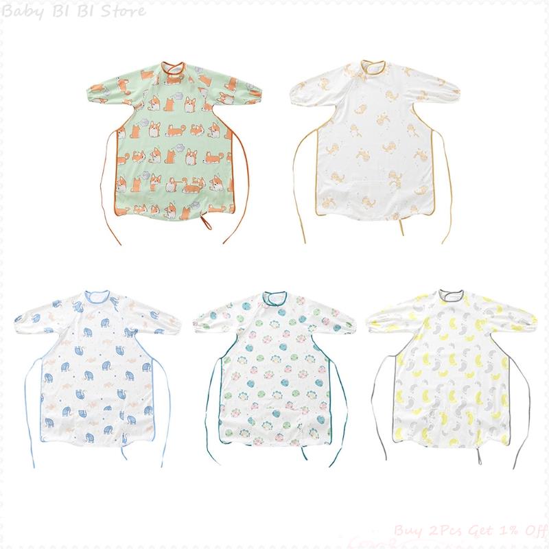 1 Pc Baby Weaning Full-Coverage Bib and Apron Combination for Infant Baby Toddler Dining Chair Cover Coverall Baby Gown