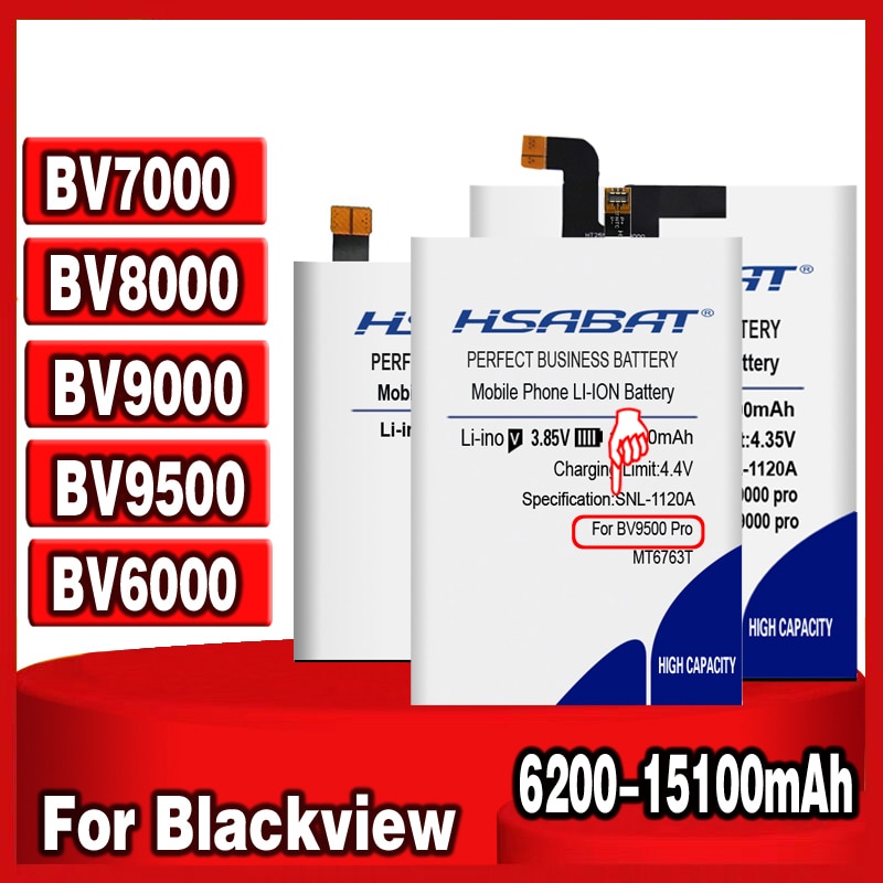 6200 Mah-15100 Mah Batterij Voor Blackview BV6000 BV6000S BV7000 BV8000 BV9000 BV9500 Voor Blackview BV7000 BV8000 BV9000 BV9500 pro