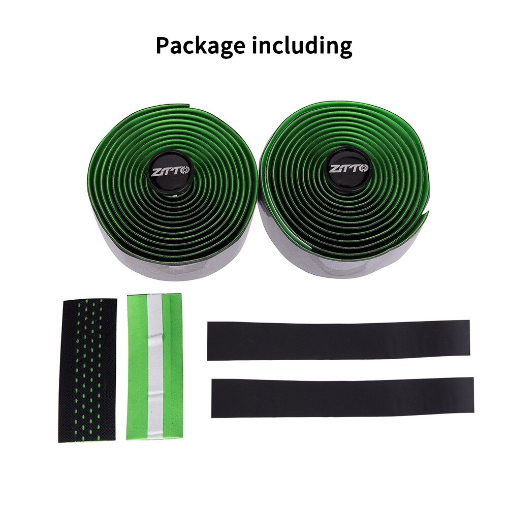 ZTTO Road Bike Bar Tape Toughness Vibration Damping Anti-Vibration EVA PU Bent Handlebar Bar Tape Handle belt Wrap+2 Bar Plugs