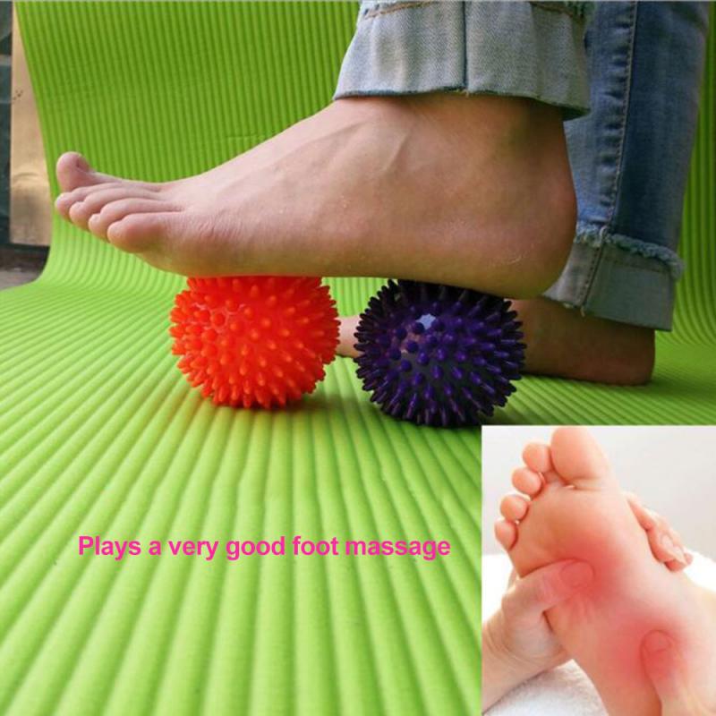 Bola de masaje con púas de 7m, masajeador de mano, pie y cuerpo para aliviar el dolor y el estrés, punto gatillo para el cuidado de la salud, juguete deportivo de Color aleatorio