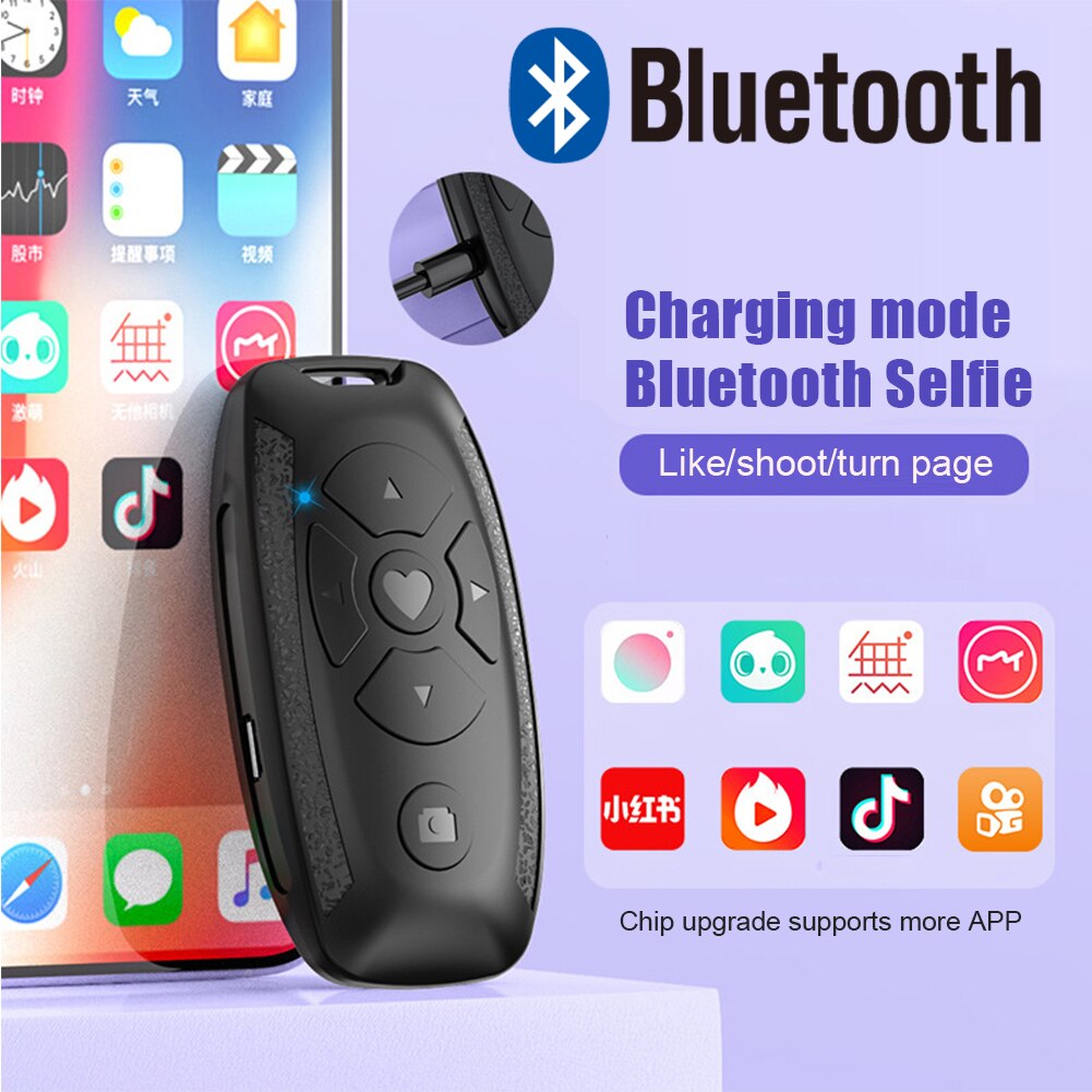 Universele Mobiele Telefoon Selfie Camera Shutter Bluetooth-Compatibele Afstandsbediening Knop Buit-In Batterij Oplaadbare Controller