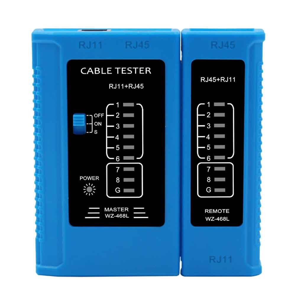 LED Indication Ethernet Lan Network Cable Tester Home Office RJ45 RJ11 Micro Interface Repair Tool Detection Wiring Problem: Blue