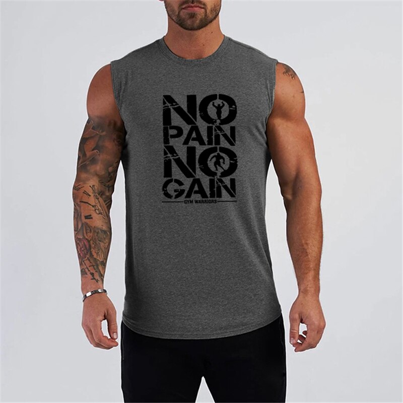 Gym tøj kompressionsvest fitness herre tank top bomuld bodybuilding stringer tanktop muskel singlet træning ærmeløs skjorte