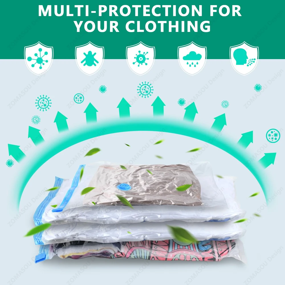 1-24Pcs Vacuum Storage Bags Vacuum Seal Bag Reusable Space Saving Bags Folding Compressed Organizer Bag For Clothes Bedding