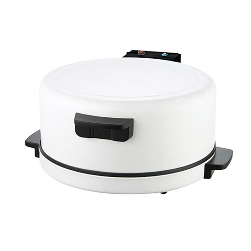 1800W Huishouden Pizza Broodrooster Steak Machines Elektrische Arabisch Pizza Maker Brood Maken Pan: WHITE