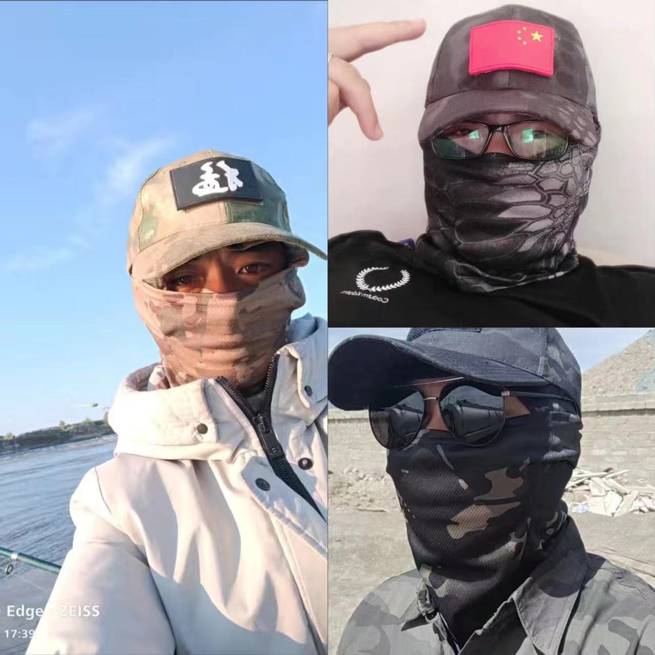 Gorras de béisbol tácticas para exteriores para hombres y mujeres, sombreros de sol Snapback a prueba de sol, pasamontañas de camuflaje informal, media máscara de esquí, 2024