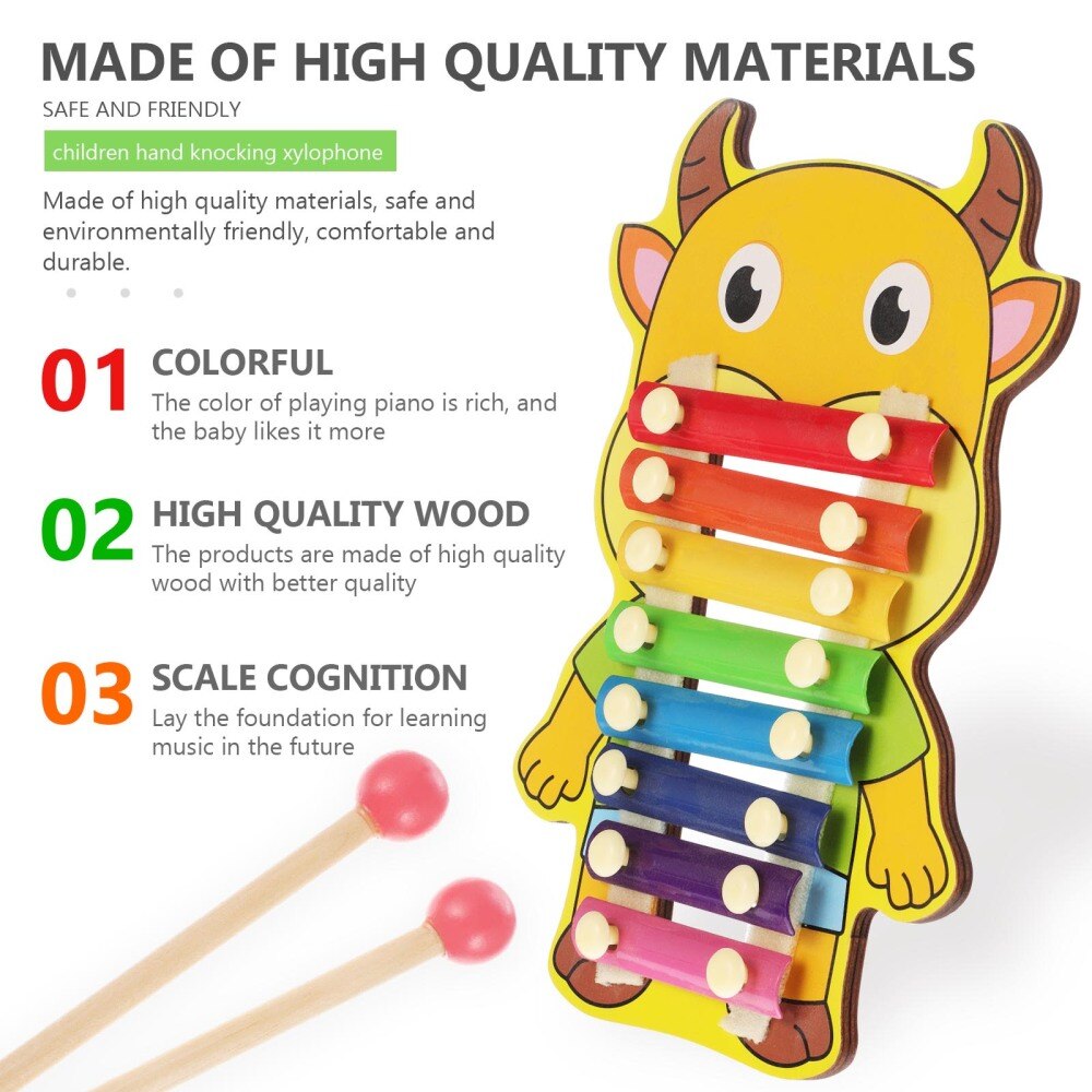 1Pc Wooden Xylophone Children Percussion Instrument Educational Plaything