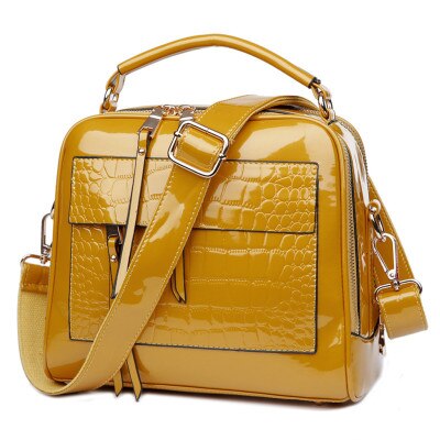 Ladsoul Tij Vrouwen Verf Leer Shell Tas Retro Handtas Grote Capaciteit Dames Banket CD5512/H: yellow