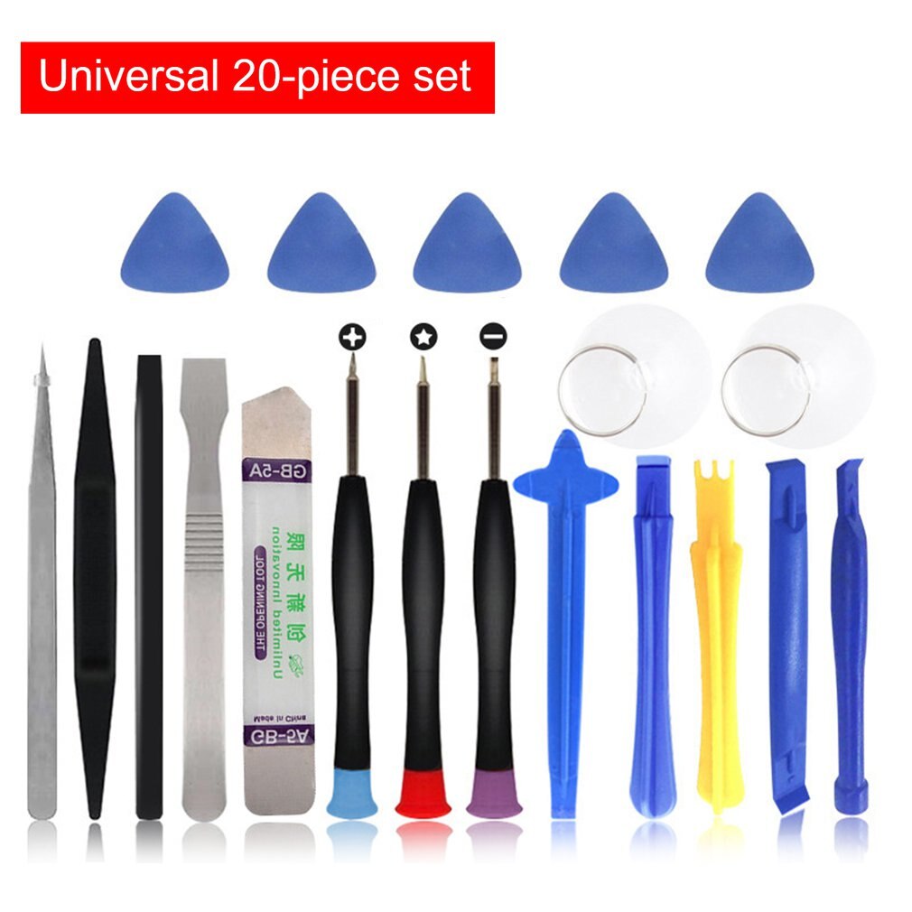 Kit d'outils de réparation de téléphone portable 25 en 1, outil d'ouverture de levier jeu de tournevis pour iPhone X 8 7 6S 6 Plus 11 Pro XS outils à main: 20 IN 1