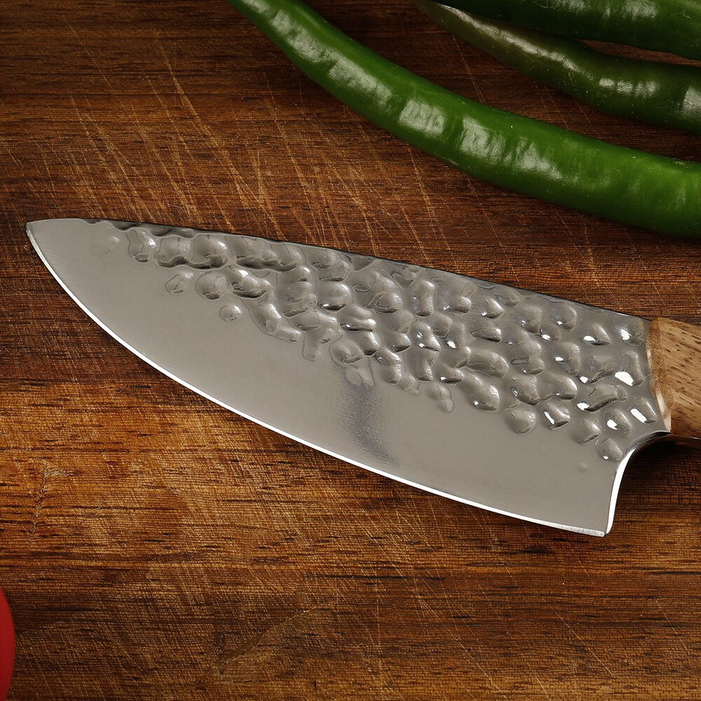WAK Premium AUS 8 couteau de cuisine japonais en acier, damas petit couteau de Chef de cuisine avec polissage miroir avec Rosewoo