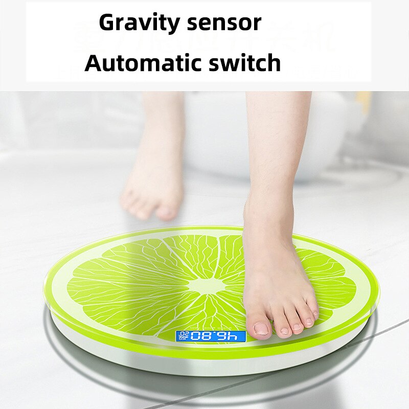 lemon Pattern 0.2-180KG Bathroom Scale USB Electronic Digital Weight Scale Body Fat Household Weighing Balance Weight Scale