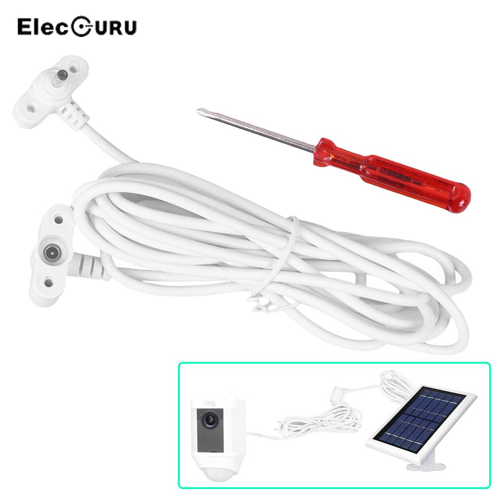 8. Cavo di prolunga cc resistente alle intemperie da 2 piedi/2.5m per pannello solare con batteria a camma con riflettore ad anello ad anello con cacciavite e viti