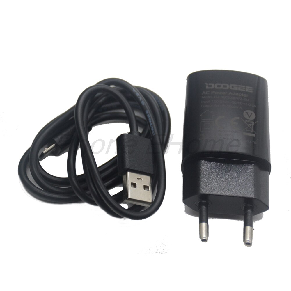 Original Doogee s40 adaptateur secteur chargeur rapide Original chargeur de voyage adaptateur prise EU + câble USB DC 5 V 2A
