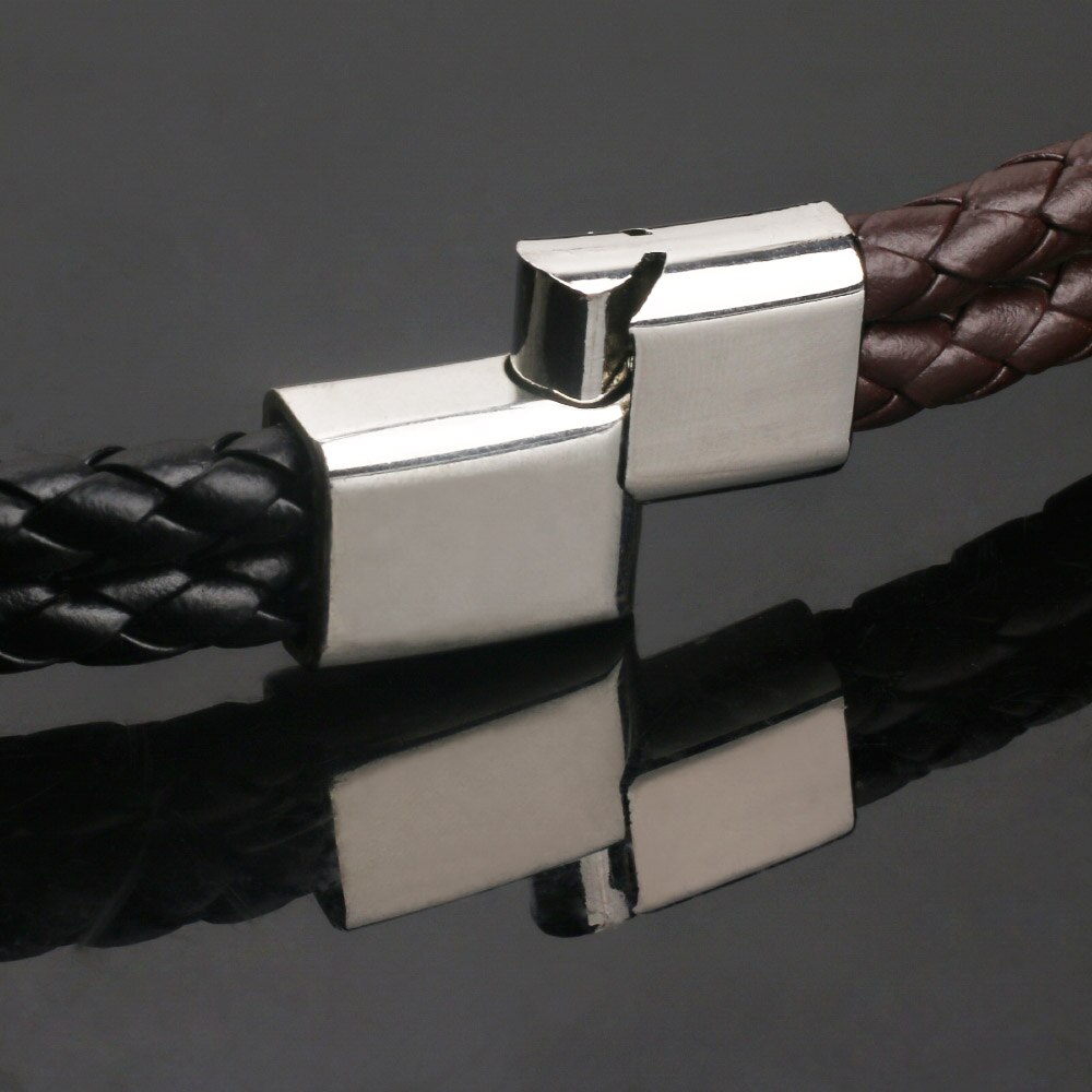 2024 Tendenza Gioielli con ciondoli Bracciale in pelle intrecciata a mano da uomo Braccialetti con polsino vintage Braccialetti Bracciale magnetico Pulsera Hombre