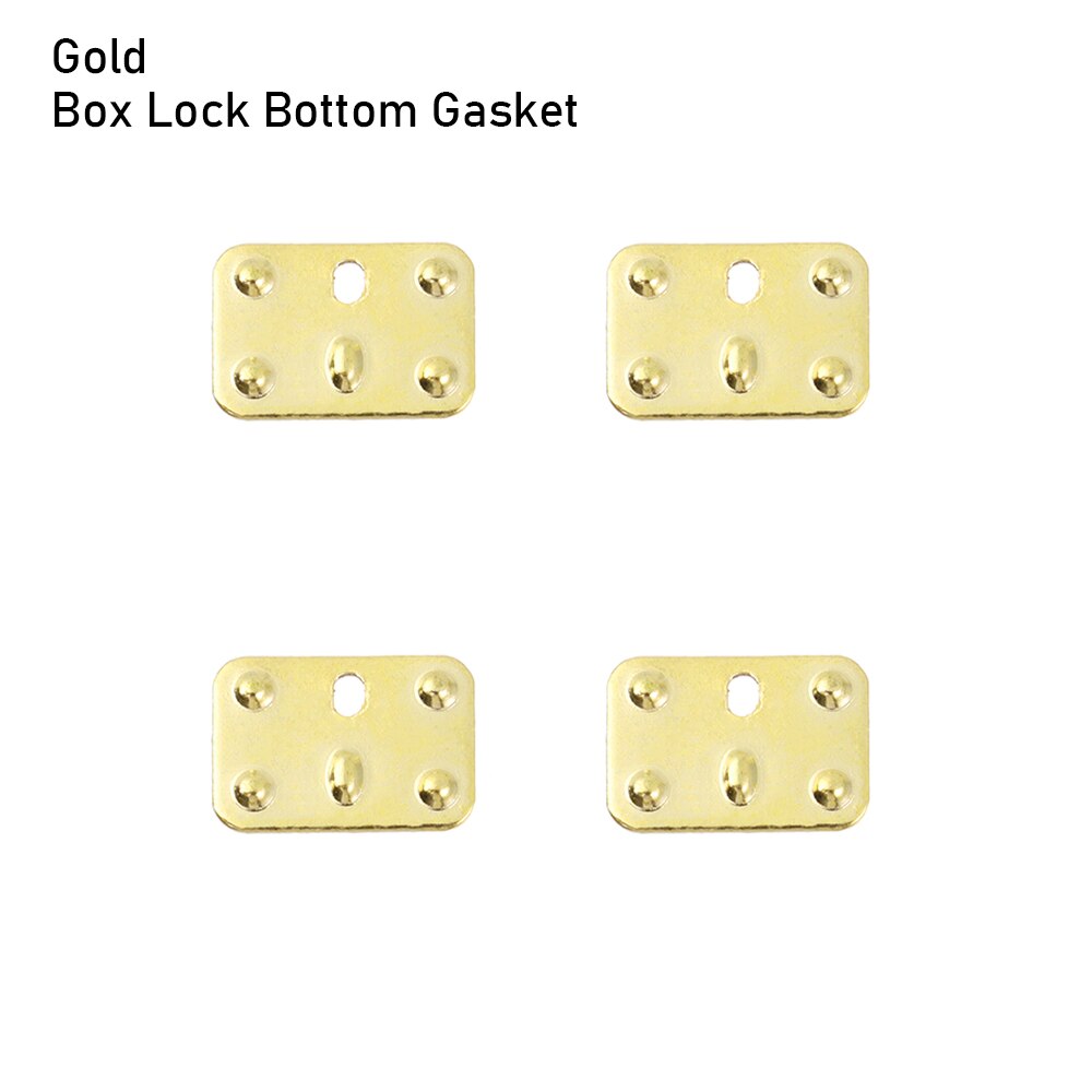 4 pçs/set mini artesanato de metal diy manual boneca sacos mala caixa peças caso protetor canto bagagem tronco caixa bloqueio acessórios: Gold Gasket