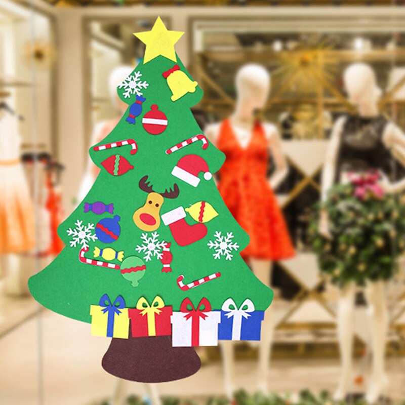 3D bricolage feutre arbre de noël avec éclairage maison décoration de noël enfant de noël jouets nouvel an Navidad décorations de noël
