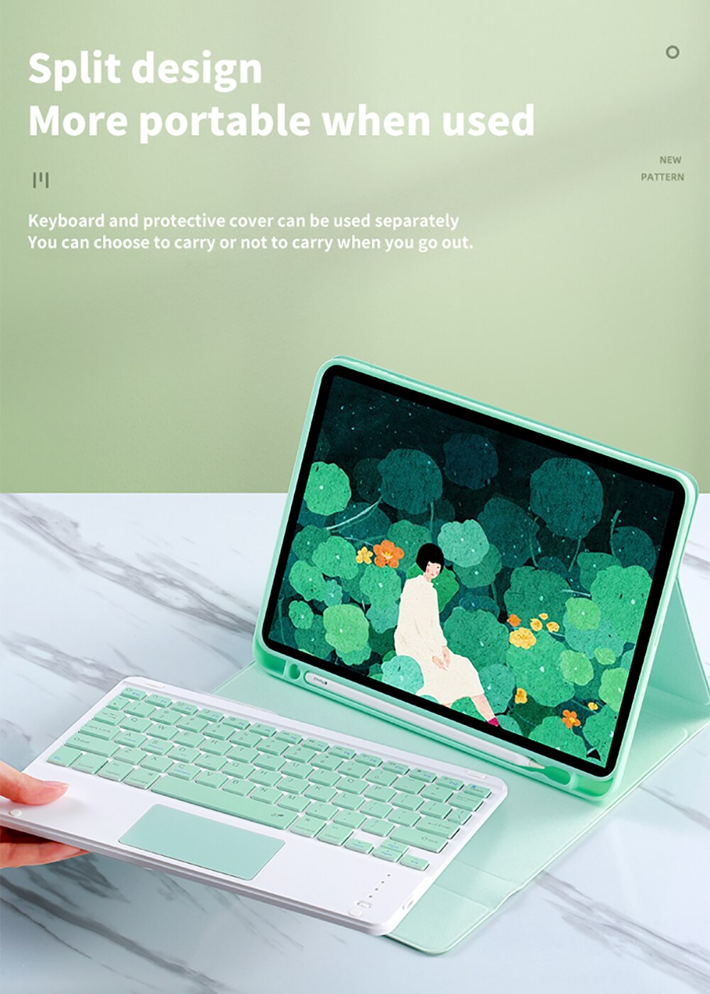 Bluetooth näppäimistö ipad pro 11 12.9 air 3 pro 10.5 air 2 9.7 ipad 10.2 7th sukupolvi hiirellä samsung android tabletille