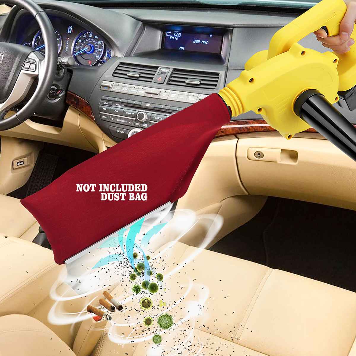 Drillpro soplador de aire eléctrico inalámbrico, soplador de hojas de mano y herramienta de succión de polvo de ordenador CollectorCleaner para batería Makita 18V