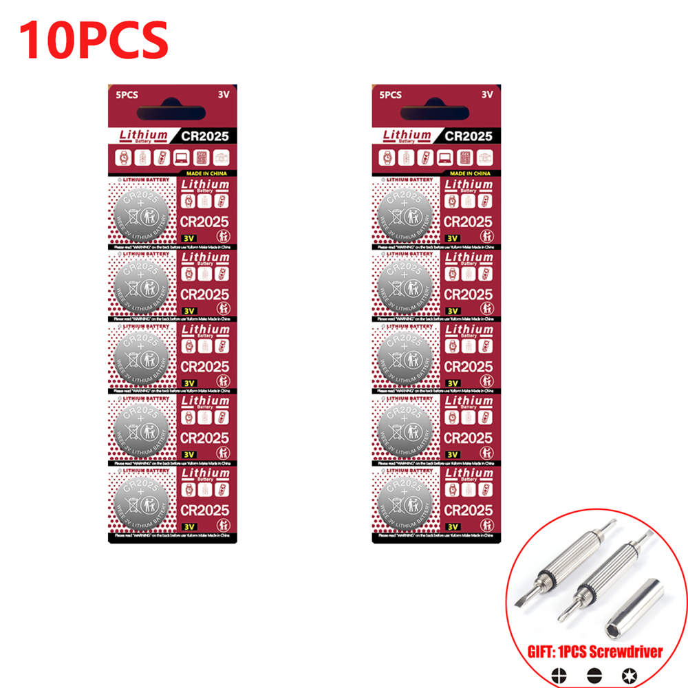 CR2025 Battery CR 3V Lithium Battery DL2025 BR2025 KCR2025 For Car Remote Control Watch Button Coin Cells: Gold