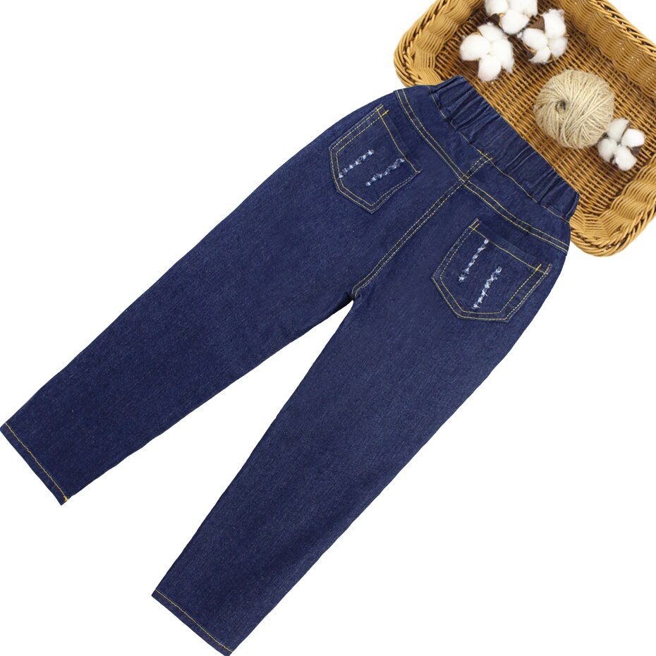 Kinderen Jeans Cartoon Borduurwerk Meisjes Jeans Mode Gat Jeans Voor Meisjes Lente Herfst Novelty Meisje Kleding Voor 6 8 10 12 14