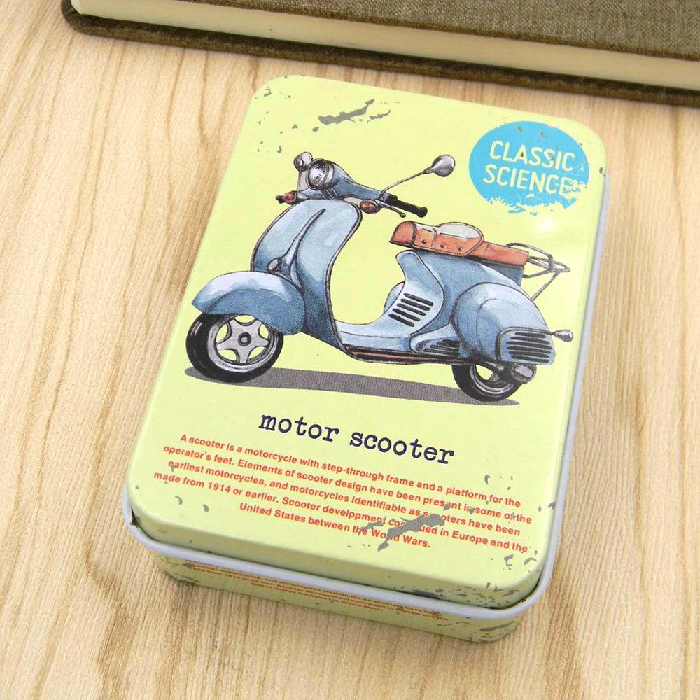 1pc Horses mouth Tin box Rectangular Storage card pen INK NIB box: A6