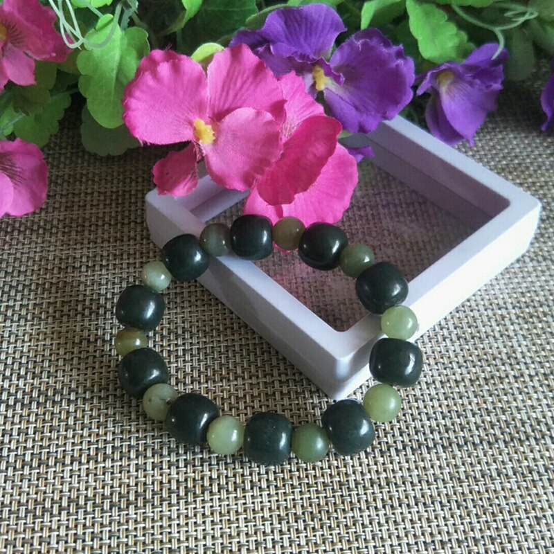 Natural Hetian Jade Abacus beads and Round beads Jade Bracelet Jewelry Fine Jewelry Lucky Auspicious Amulet Jade Bracelet