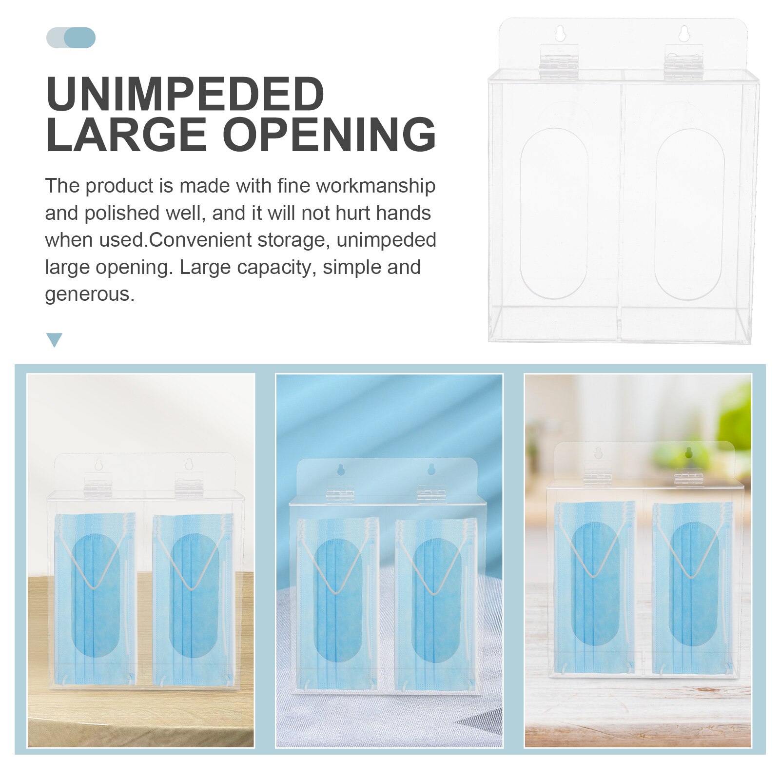 Acrylic Face Mask Dispenser Mask Storage Box Protective Mask Box Acrylic Mask Holder