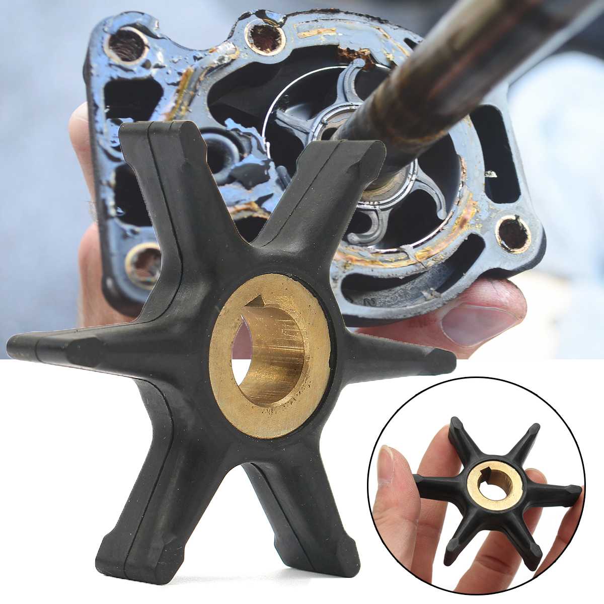 6.8cm Diameter For Johnson Evinrude Water Pump Impeller 10/15/18/20/25HP Outboard Motor 375638 Rubber Water Pump Impeller