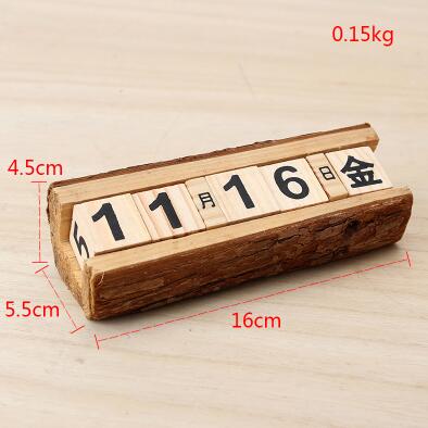 DIY Wood Block Perpetual Calendar Desk Calendar Wood Calendar Home Office Decoration: L