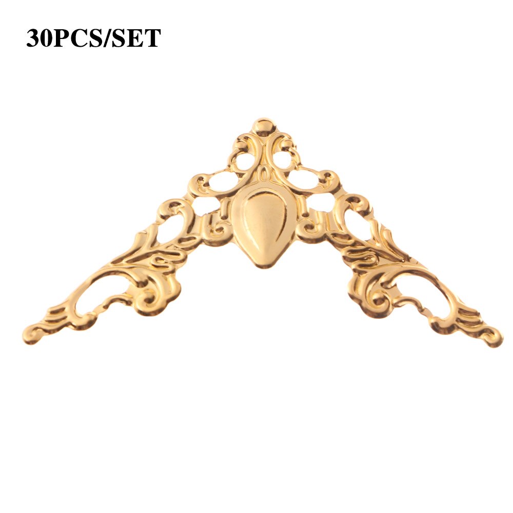 30 Stck Metall Ecke Klammern Gold Bronze- Farbe 40mm Ecke Klammern für Foto Rahmen Möbel Schutz Dekorative: Gold