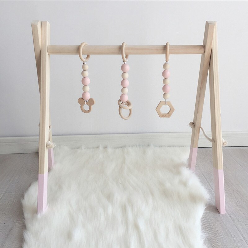 Nordic Stijl Babykamer Decor Play Gym Speelgoed Houten Nursery Zintuiglijke Speelgoed Baby Kamer Kledingrek Accessoires Fotografie Props