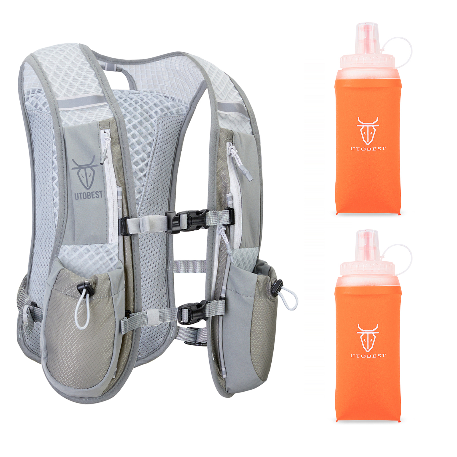 Utobest trailrunning rugzak 5l ultralichte hydratatievest ademende functionele rugzak voor marathons, fietsen en wandelen: Roze kleur