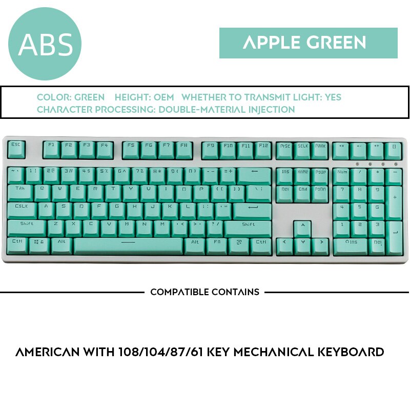 108 tasten Doppel Schuss OEM Profil Backlit Farbe Tastenkappen IKBC Filco für Cherry MX Schalter Mechanische Tastatur