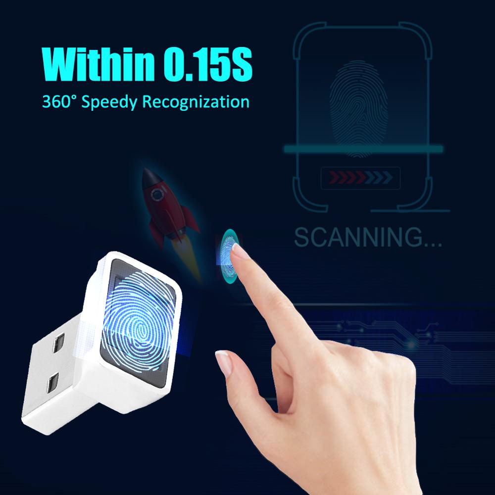 USB Fingerprint Reader for Windows10 Fingerprint Scanner Fingerprint Sensor Multi Finger360 Degree Touch Speedy Matching Laptop