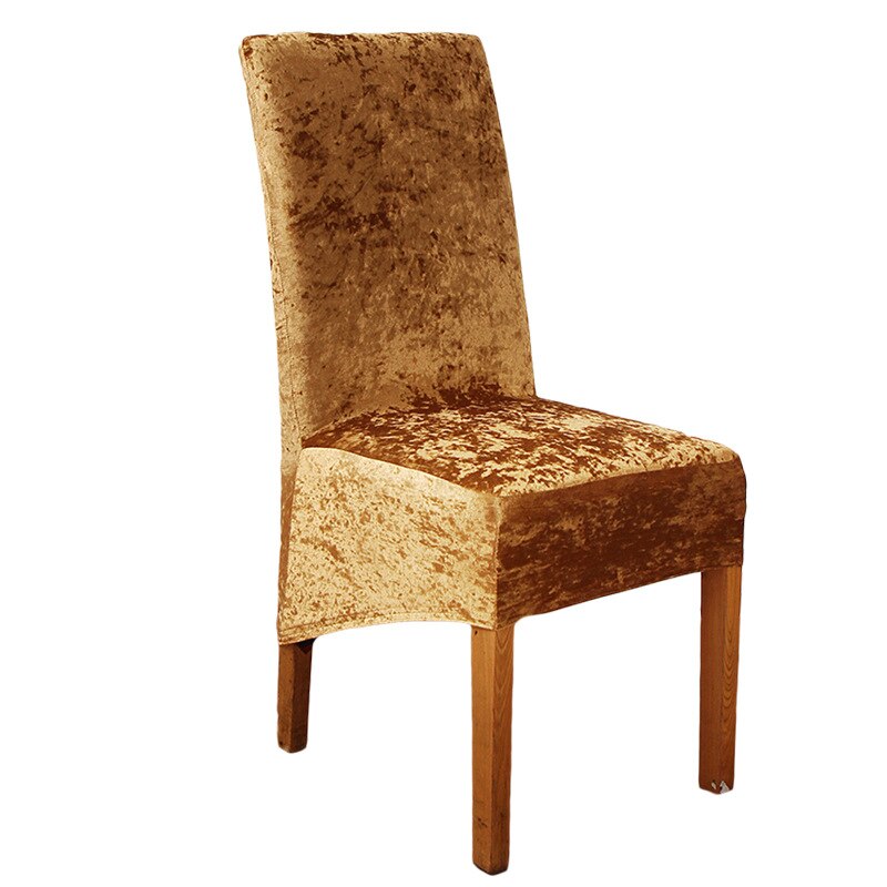 Moderne guld diamant fløjl stol betræk ensfarvet stræk aftagelig stol beskytter slipcover til hotel banket bryllup: Guld