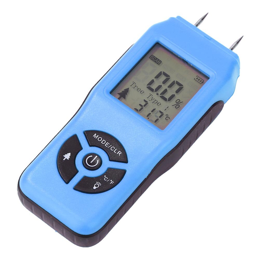 Tool Practical Backlight Measuring Humidity Firewood Wood Moisture Meter Data Hold Digital Handheld LCD Display Two Pins