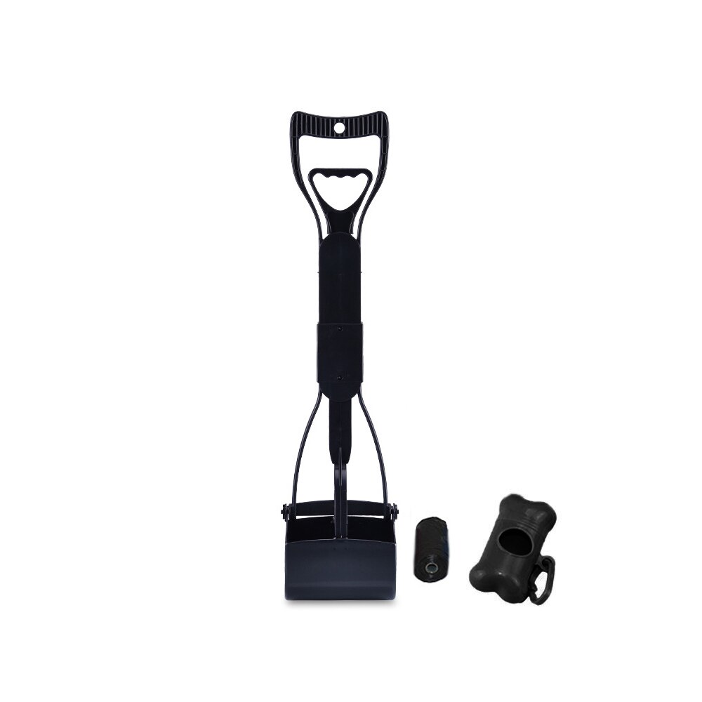 60cm Length Pet Pooper Scooper Long Handle Dog Cat Waste Picker Jaw Poop Scoop Pick Up Clean Waste Cleaning Tools: Black