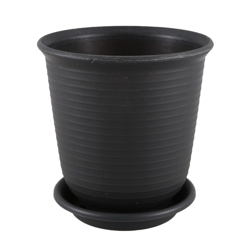 15.4cm kunststof plantenbakken met schotel, zaaibak met drainagegat voor bloemen en kruiden binnenshuis, 10 stuks