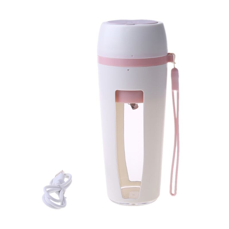 SKYMEN 400ml Portable Electric Juicer with Cup Rechargeable Fruit 2 Blades Blender Machine Fruits Mixer: White