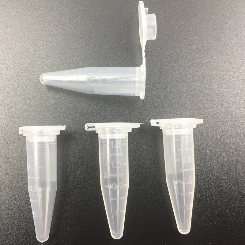 1.5ml Clear plastic centrifugal test tube Sample vial with snap cap for samples food colourings craft use Lab Supplies