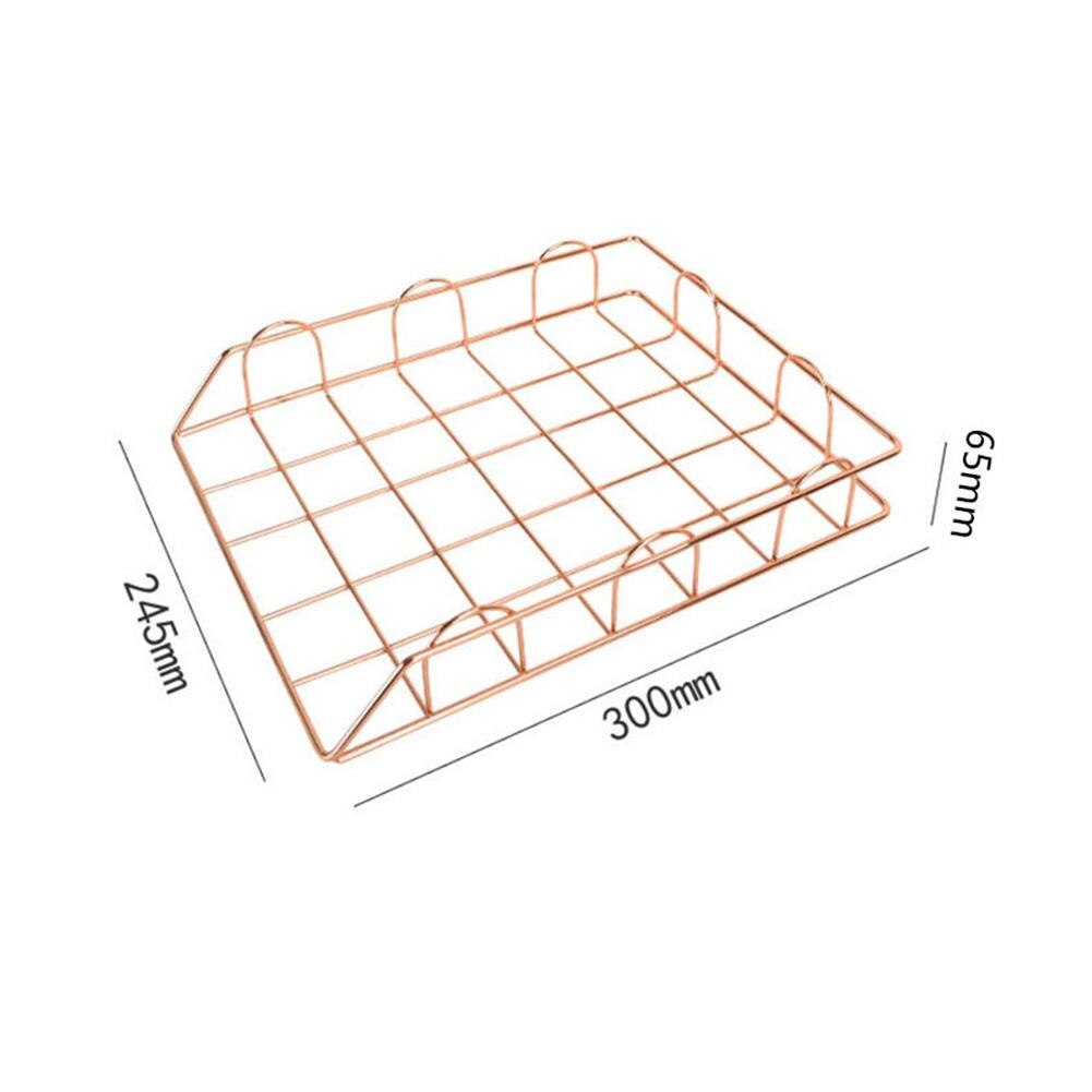 Iron Grid File Storage Shelf Holder Filing Tray Desktop Rack Office Organizer High Iron Smooth Sturdy and Durable