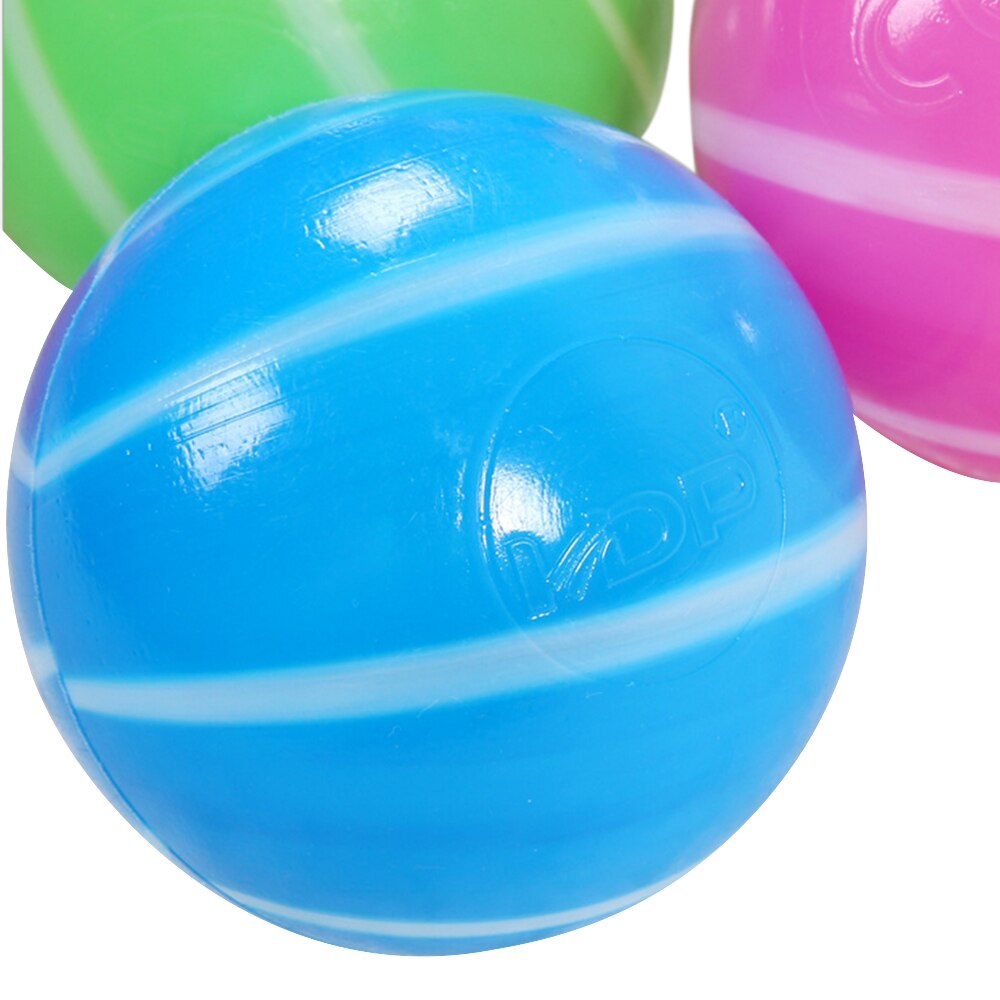 100 PCS Kids Babies Children Stripe Shape Colorful Plastic Soft Air-Filled Pit Balls Playing for Ball Pits Bounce Houses Play