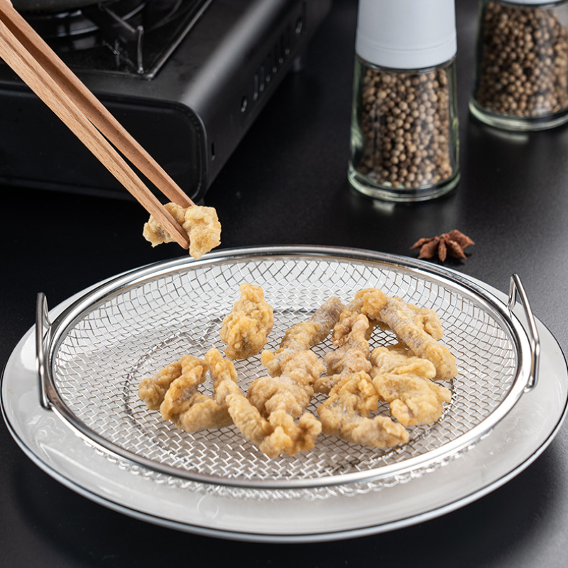 Kitchen Oil Strainer Pan Stainless Steel Frying Oil Strainer Pan Fine Mesh Strainer Basket for Frying BBQ Food French Fries