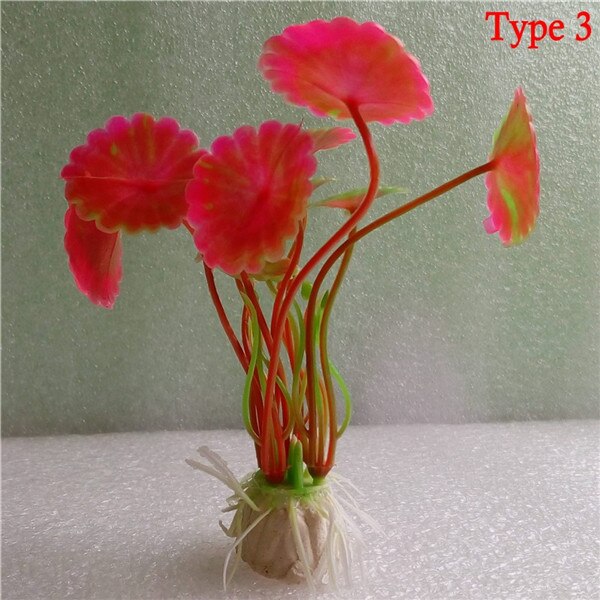 1 stk plastik akvarieplanter plantas kunstige vidunder fisk plante tilbehør akvarie ornament indretning: Type 3