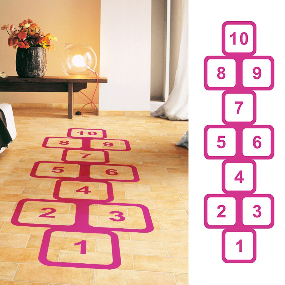 Nursery PVC Hopscotch Floor Sticker Oilproof Wall Kids Room Children Childhood Memories Removable Bedroom Art Mural Family Game