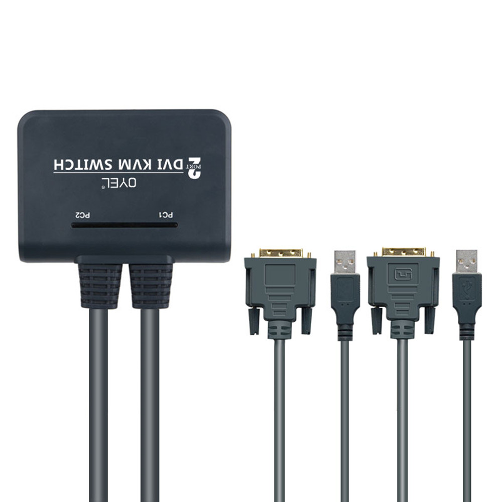 2-port KVM switch Button DVI switch 2 in 1 out Mouse and keyboard sharing device