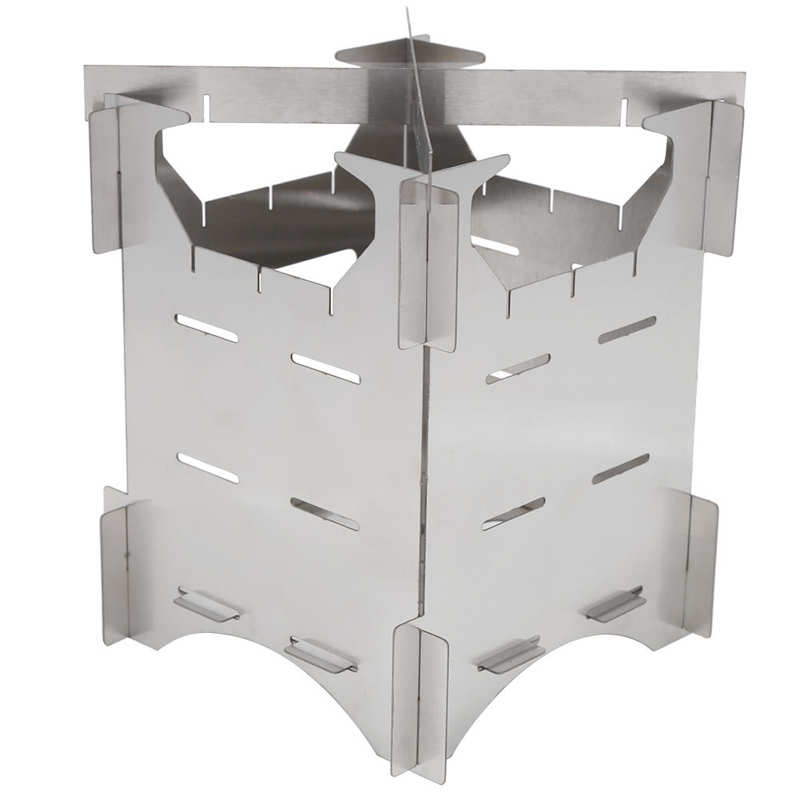 Stainless Steel Gas Stove Portable Folding Wood Burning Stove Mini Cooker for Outdoor Camping Travel Hiking Picnic Cooker