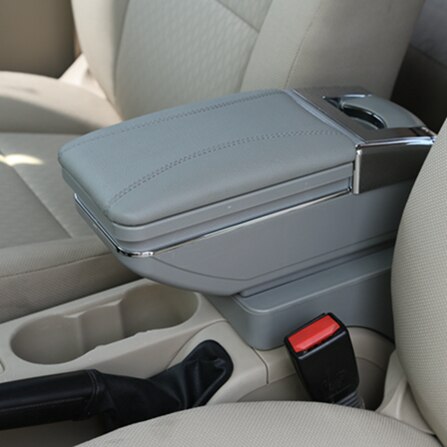 Accoudoir central en cuir synthétique pour ford ecosport, boîte de rangement, porte-gobelet, cendrier, accessoire de style automobile: Un style gris