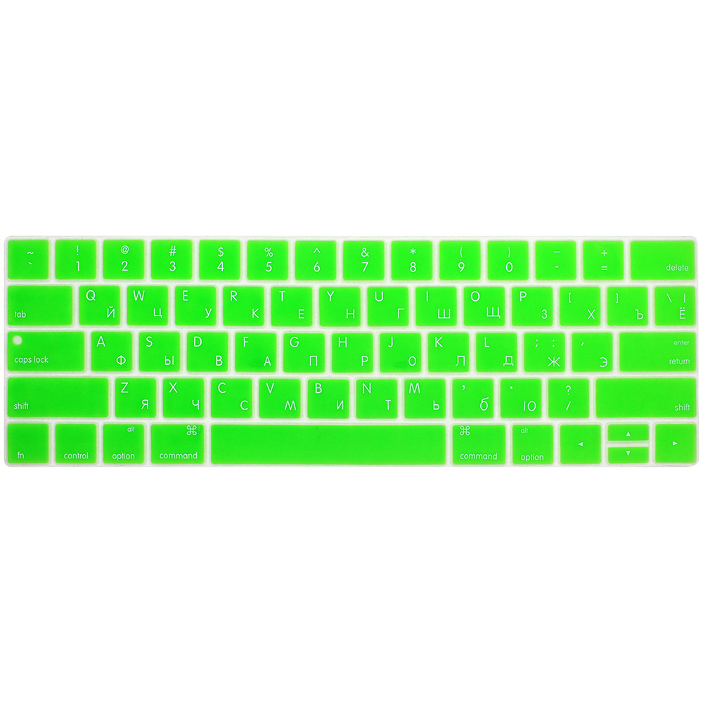 Cubierta de teclado ruso para Mac Book, 13, 15 pulgadas, con barra táctil, A1706, A1707, A1989, 1990, cubierta para teclado de portátil, película de teclado a Color: green