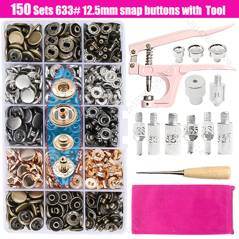 Botón a presión de acero inoxidable 503 # Sujetadores Botones Alicates Perforadora Molde Accesorios de costura para ropa Chaqueta Artesanía de cuero: Blanco